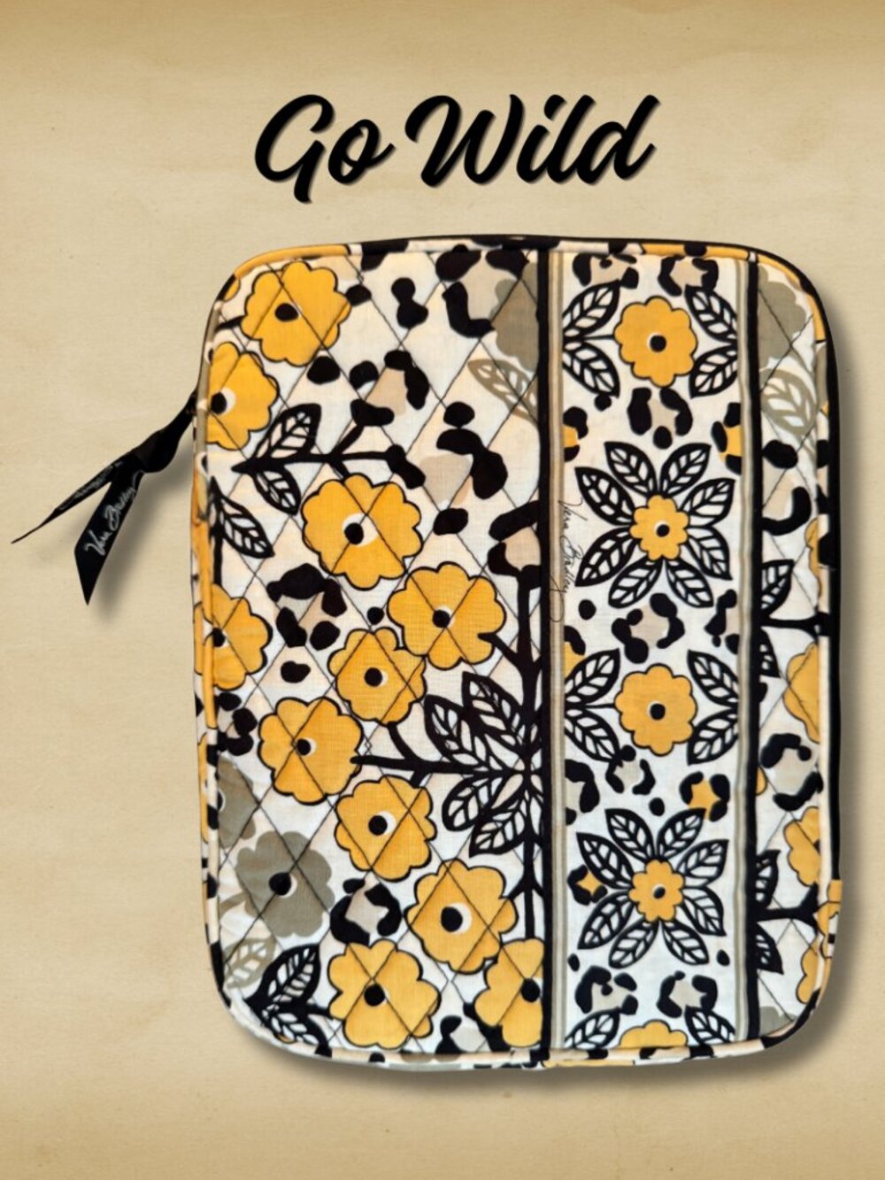 Vera Bradley Go Wild Tablet Sleeve Retired Quilted Cotton Tech Case 10x8